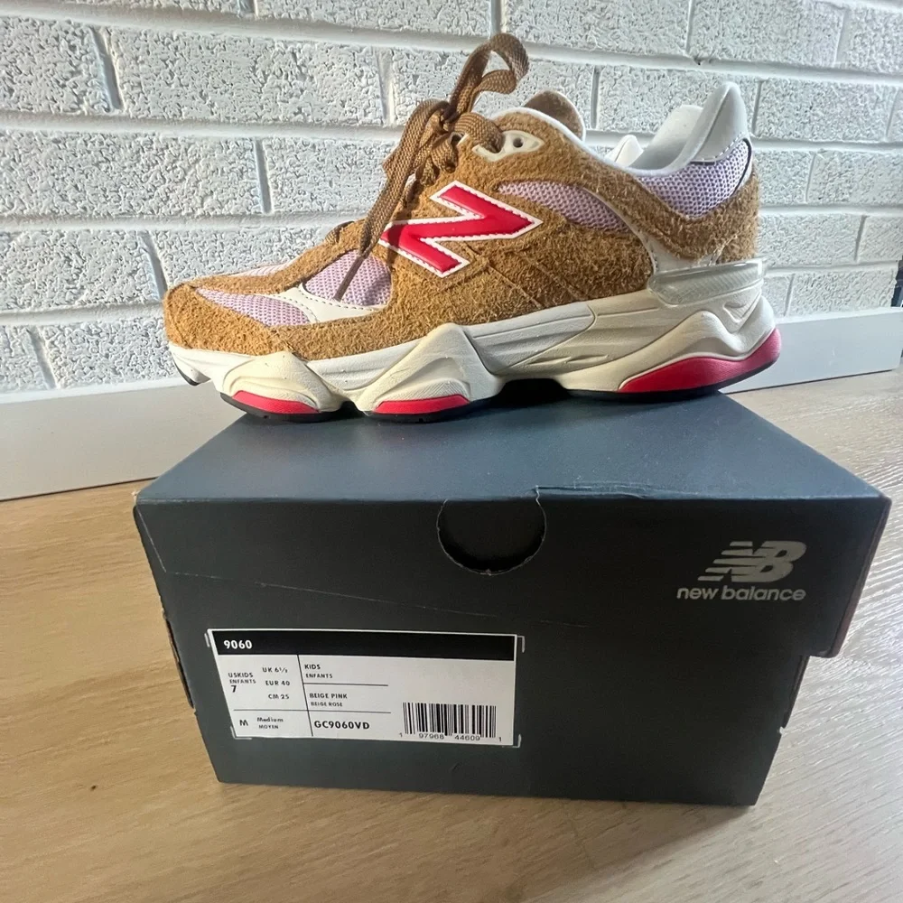 New Balance Kids Sneakers in Tan, Pink & Red
